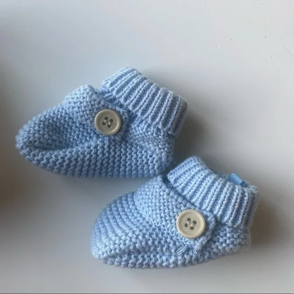 Baby Knitted Bootie in Powder Blue - Picture 6 of 7